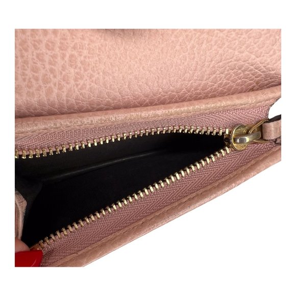 Gucci Marmont Card Case Pebbled Leather Wallet - Picture 9 of 14